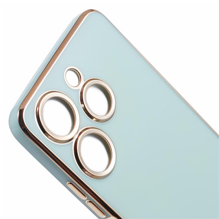 For TECNO Spark 10 Pro Case Electroplate Edge TPU Anti-Drop Phone Cover - Cyan