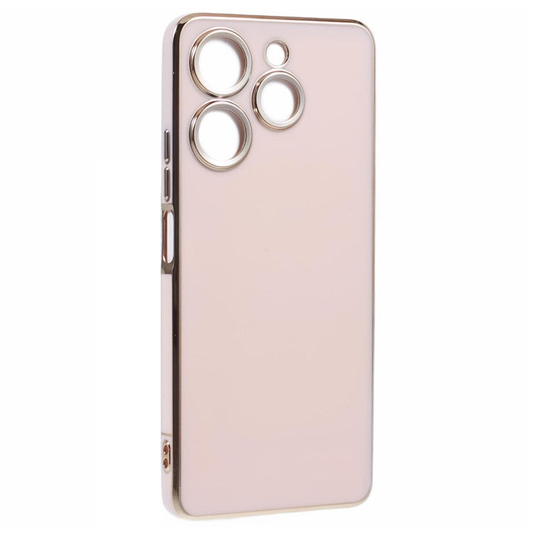 For TECNO Spark 10 Pro Case Electroplate Edge TPU Anti-Drop Phone Cover - Pink