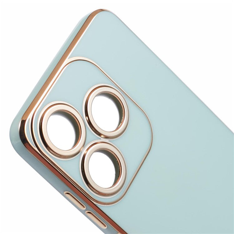 For TECNO Spark 10C 4G / Spark 10 4G Case 6D Electroplating TPU Phone Cover Fine Hole Protection - Cyan