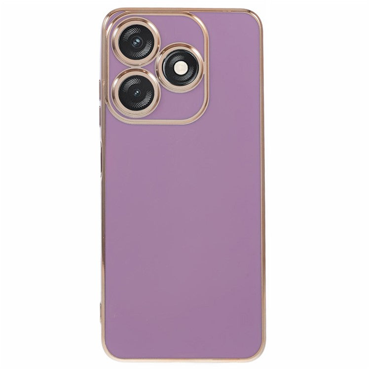 For TECNO Spark 10C 4G / Spark 10 4G Case 6D Electroplating TPU Phone Cover Fine Hole Protection - Purple