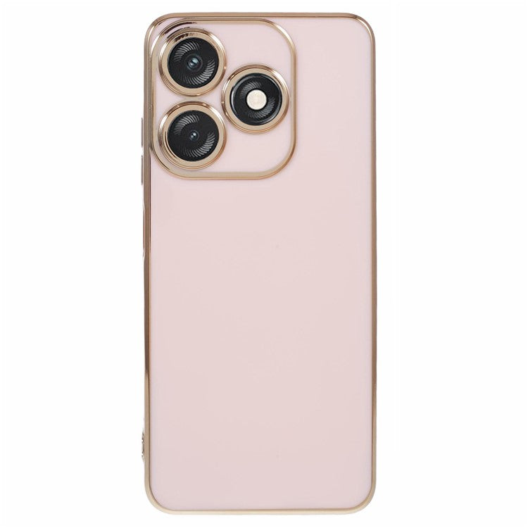 For TECNO Spark 10C 4G / Spark 10 4G Case 6D Electroplating TPU Phone Cover Fine Hole Protection - Pink