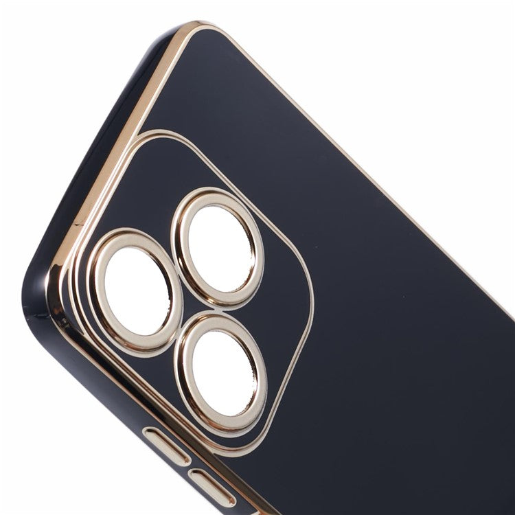 For TECNO Spark 10C 4G / Spark 10 4G Case 6D Electroplating TPU Phone Cover Fine Hole Protection - Black