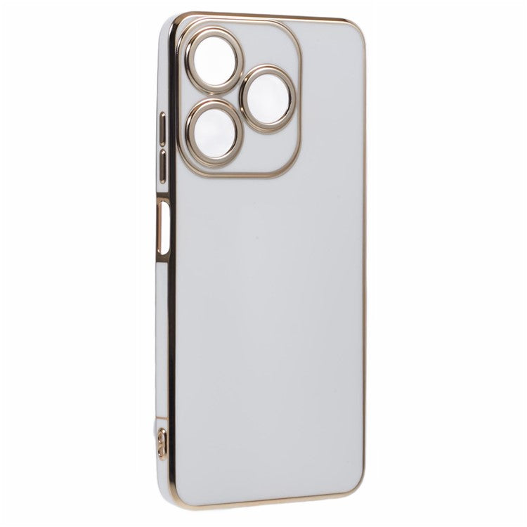 For TECNO Spark 10C 4G / Spark 10 4G Case 6D Electroplating TPU Phone Cover Fine Hole Protection - White