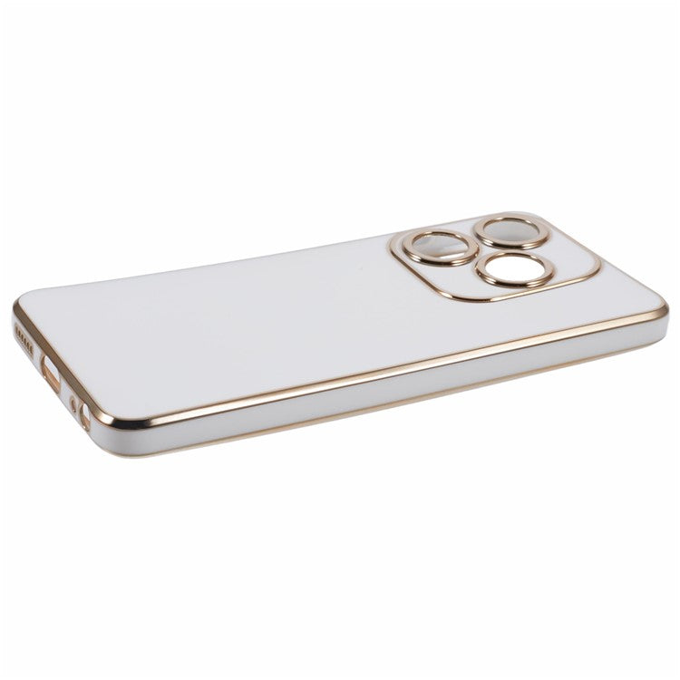 For TECNO Spark 10C 4G / Spark 10 4G Case 6D Electroplating TPU Phone Cover Fine Hole Protection - White