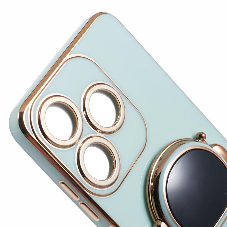 For TECNO Spark 10C 4G / Spark 10 4G Case Electroplating Edge TPU Phone Cover Astronaut Folding Bracket - Green