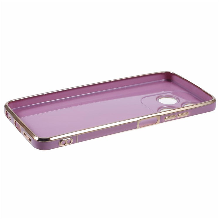 For TECNO Spark 10C 4G / Spark 10 4G Case Electroplating Edge TPU Phone Cover Astronaut Folding Bracket - Purple