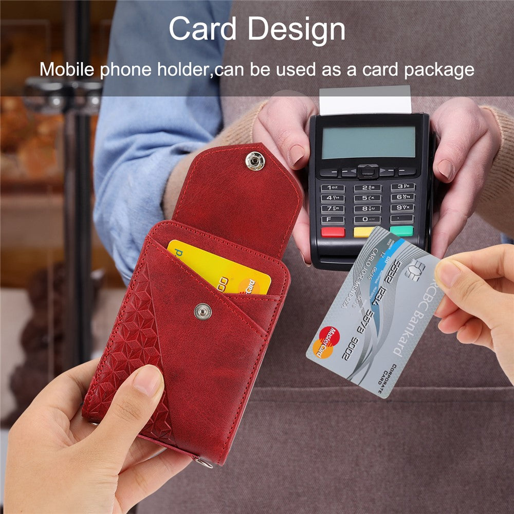 For Samsung Galaxy Z Flip7 FE 5G / Z Flip6 5G Case Calf Texture PU Leather Phone Cover with Shoulder Strap - Red