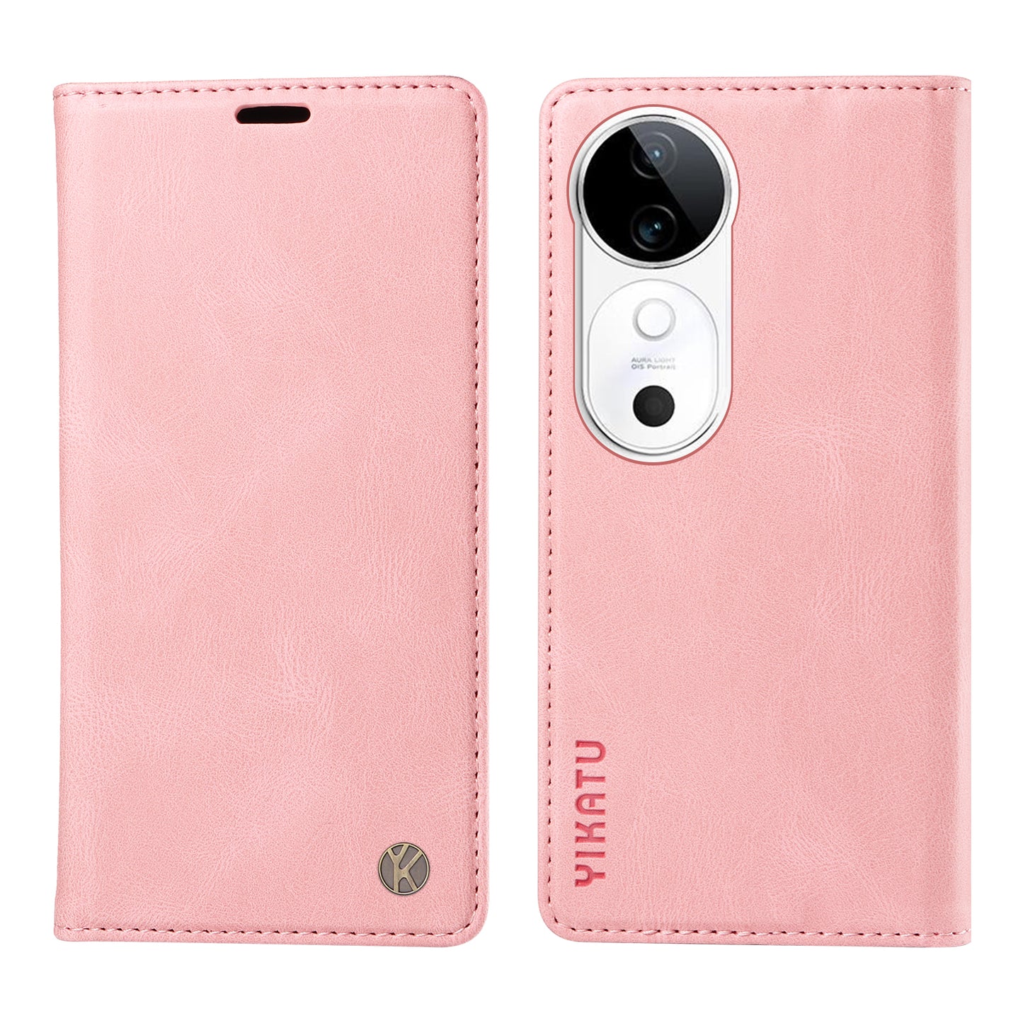 YIKATU YK-004 For vivo S19 5G / V40 5G Case Skin-touch PU Leather Phone Cover - Pink