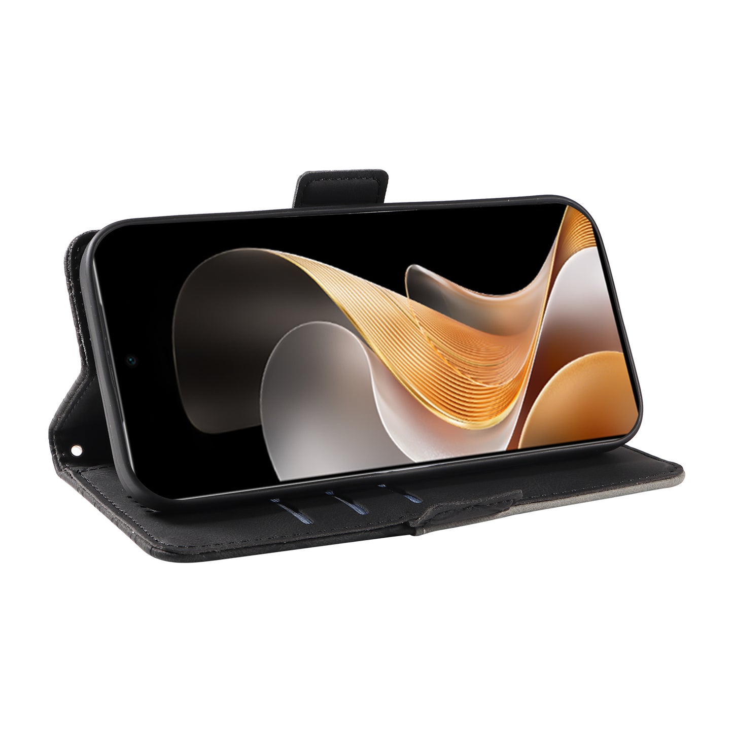 For vivo S19 5G / V40 5G Case Rhombus Splicing Leather Phone Cover - Black