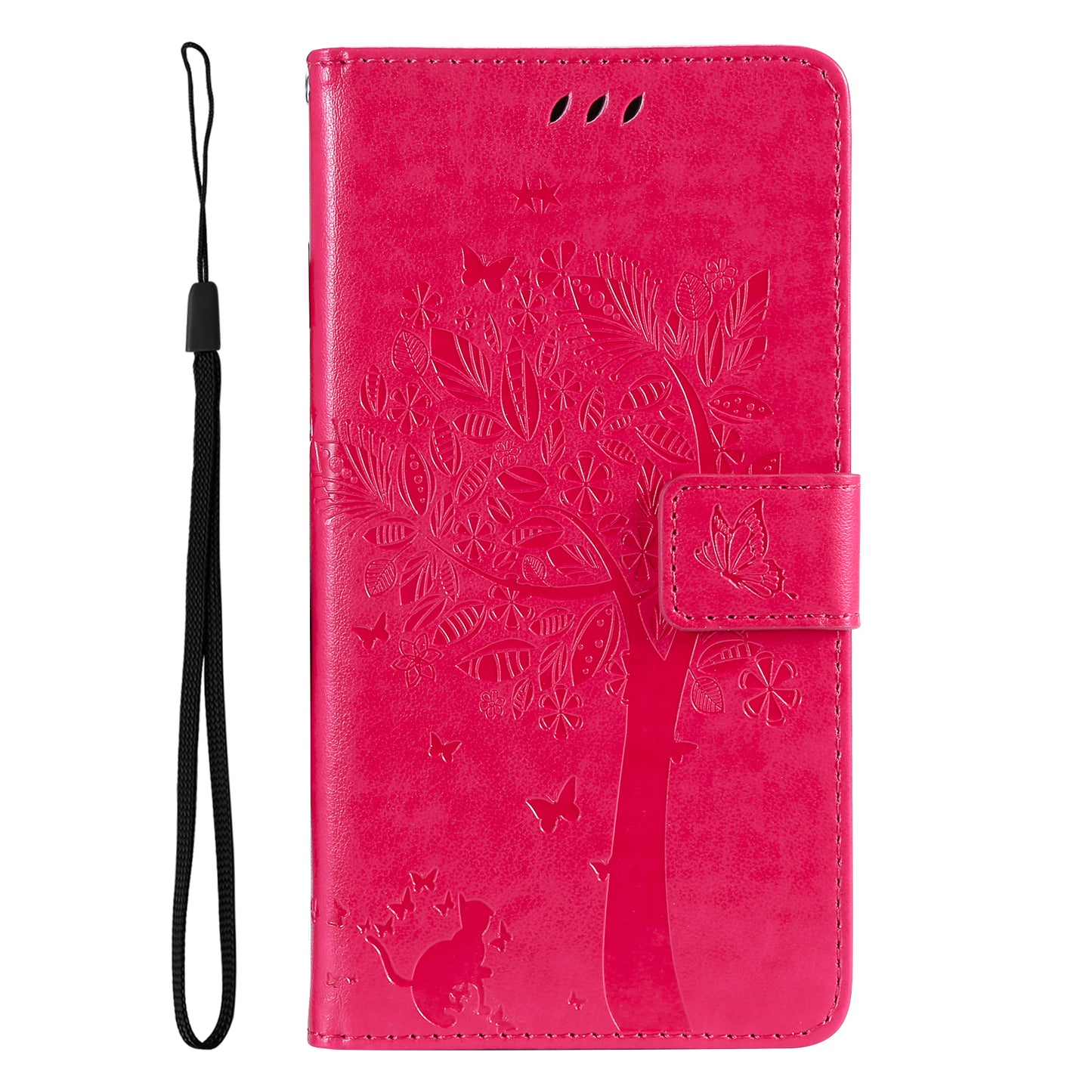 KT Imprinting Flower Series-3 For vivo S19 5G / V40 5G Leather Phone Case Cat Tree Pattern - Rose