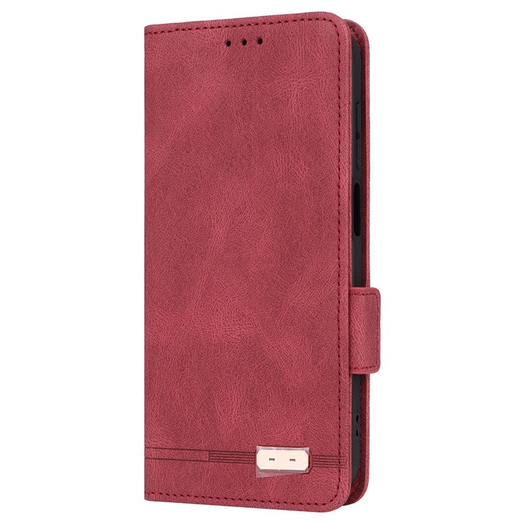 For Samsung Galaxy F15 5G / M15 5G Case Leather Wallet Phone Cover Hardware Decor - Rose