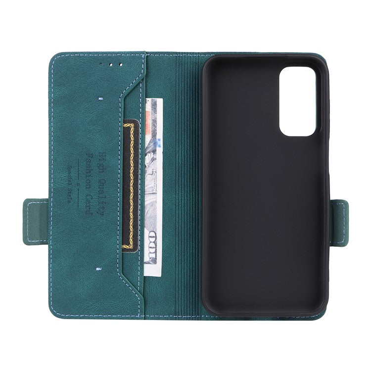 For Samsung Galaxy F15 5G / M15 5G Case Leather Wallet Phone Cover Hardware Decor - Blue