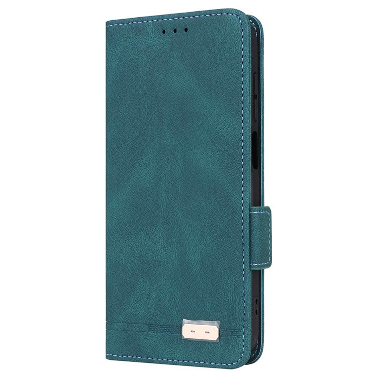 For Samsung Galaxy F15 5G / M15 5G Case Leather Wallet Phone Cover Hardware Decor - Blue