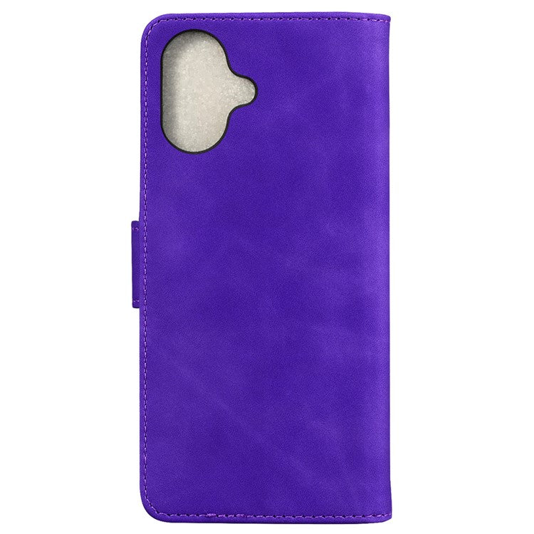 For iPhone 16 Plus Case Solid Color PU Leather Stand Phone Cover - Purple