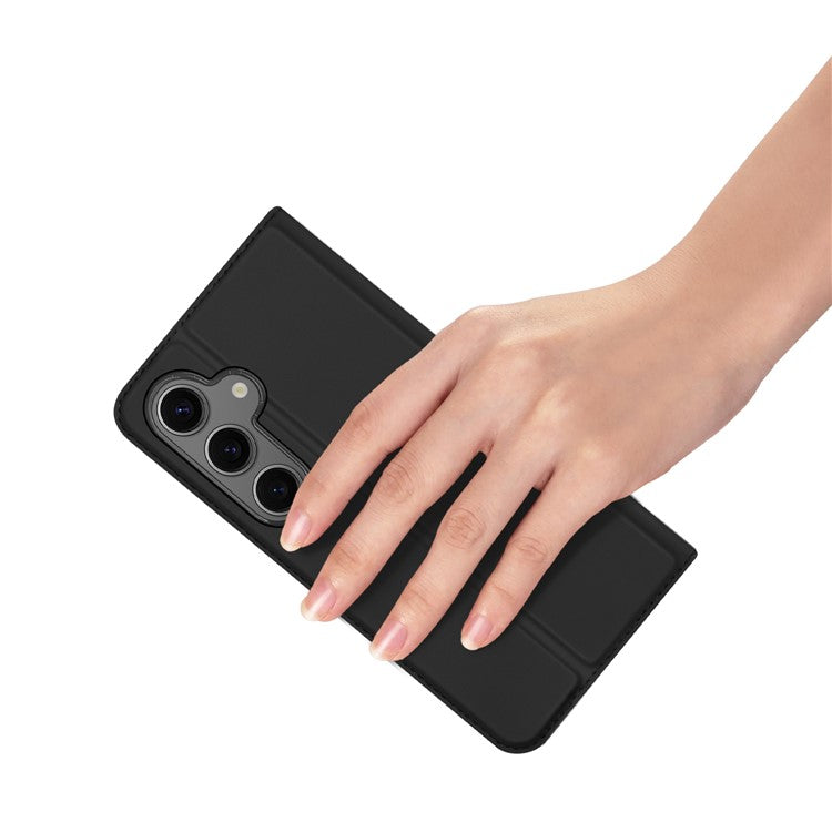 DUX DUCIS Skin Pro Series For Samsung Galaxy S24 FE Leather Case Card Holder Phone Cover - Black