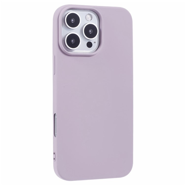 For iPhone 16 Pro Case Soft TPU Fiber Lining Protective Phone Cover - Purple