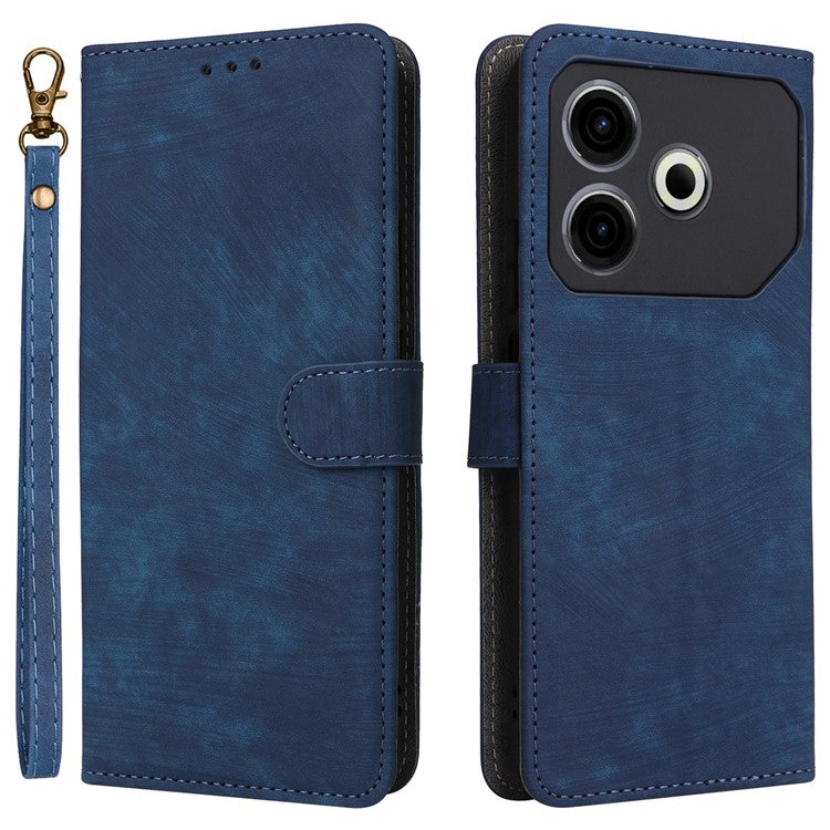 For TECNO Pova 6 Neo Case RFID Blocking PU Leather Wallet Stand Phone Cover - Blue