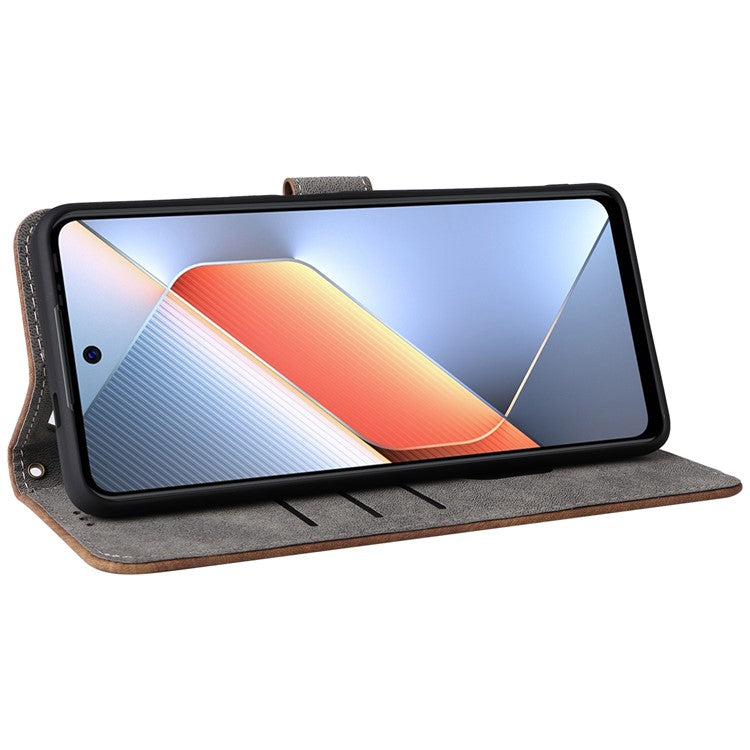 For TECNO Pova 6 Neo Case RFID Blocking PU Leather Wallet Stand Phone Cover - Brown