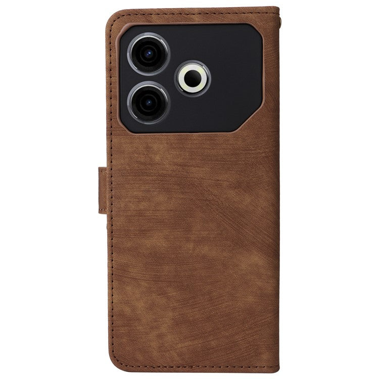 For TECNO Pova 6 Neo Case RFID Blocking PU Leather Wallet Stand Phone Cover - Brown