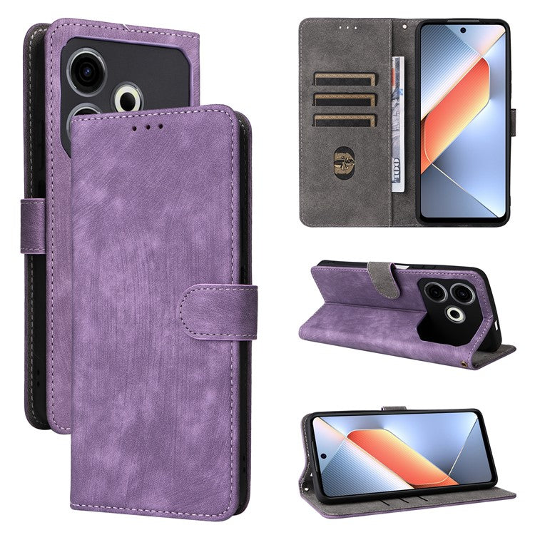 For TECNO Pova 6 Neo Case RFID Blocking PU Leather Wallet Stand Phone Cover - Purple