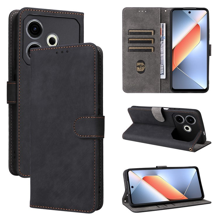 For TECNO Pova 6 Neo Case RFID Blocking PU Leather Wallet Stand Phone Cover - Black