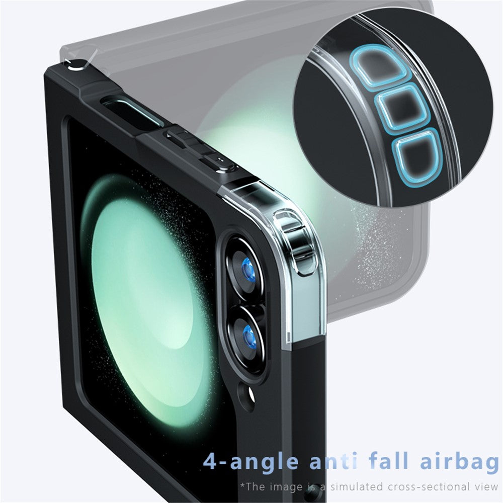 For Samsung Galaxy Z Flip7 FE 5G / Z Flip6 5G Shockproof Case TPU+PC Phone Cover - Transparent