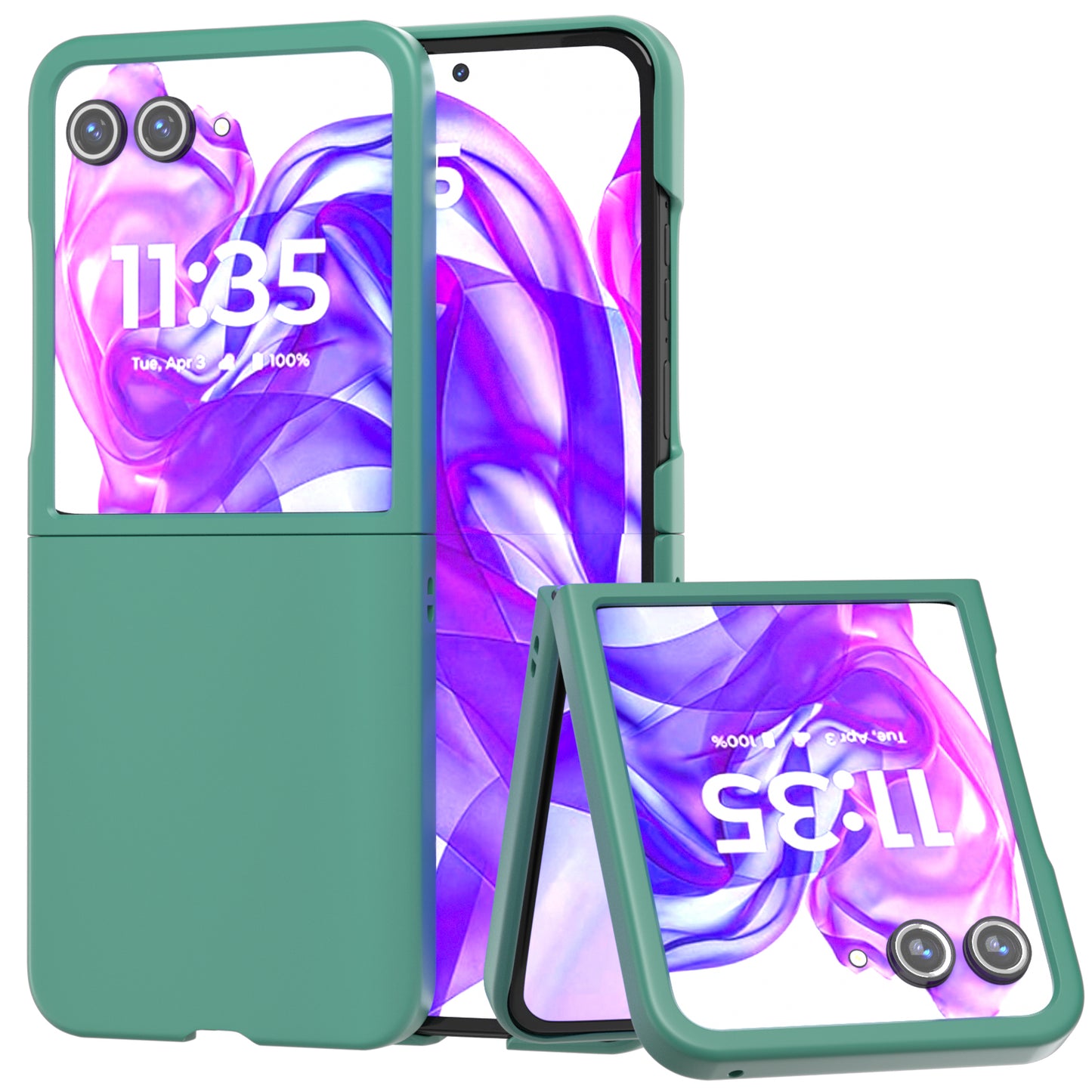 For Motorola Razr 50 Ultra 5G Case Hard PC Phone Cover Skin-Friendly Touch Feeling - Dark Green