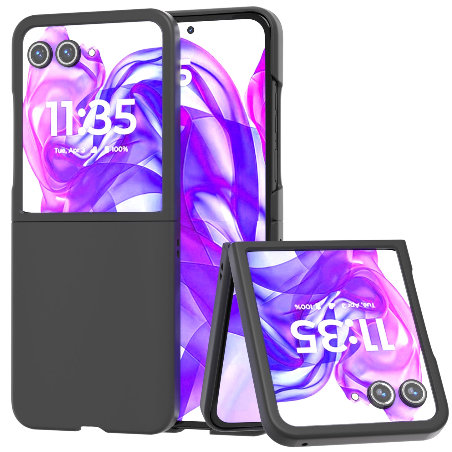 For Motorola Razr 50 Ultra 5G Case Hard PC Phone Cover Skin-Friendly Touch Feeling - Black