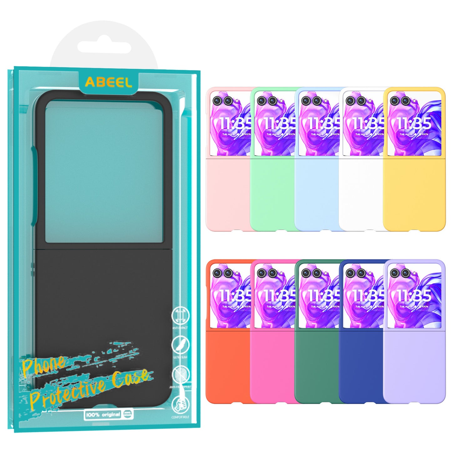 For Motorola Razr 50 Ultra 5G Case Hard PC Phone Cover Skin-Friendly Touch Feeling - Black