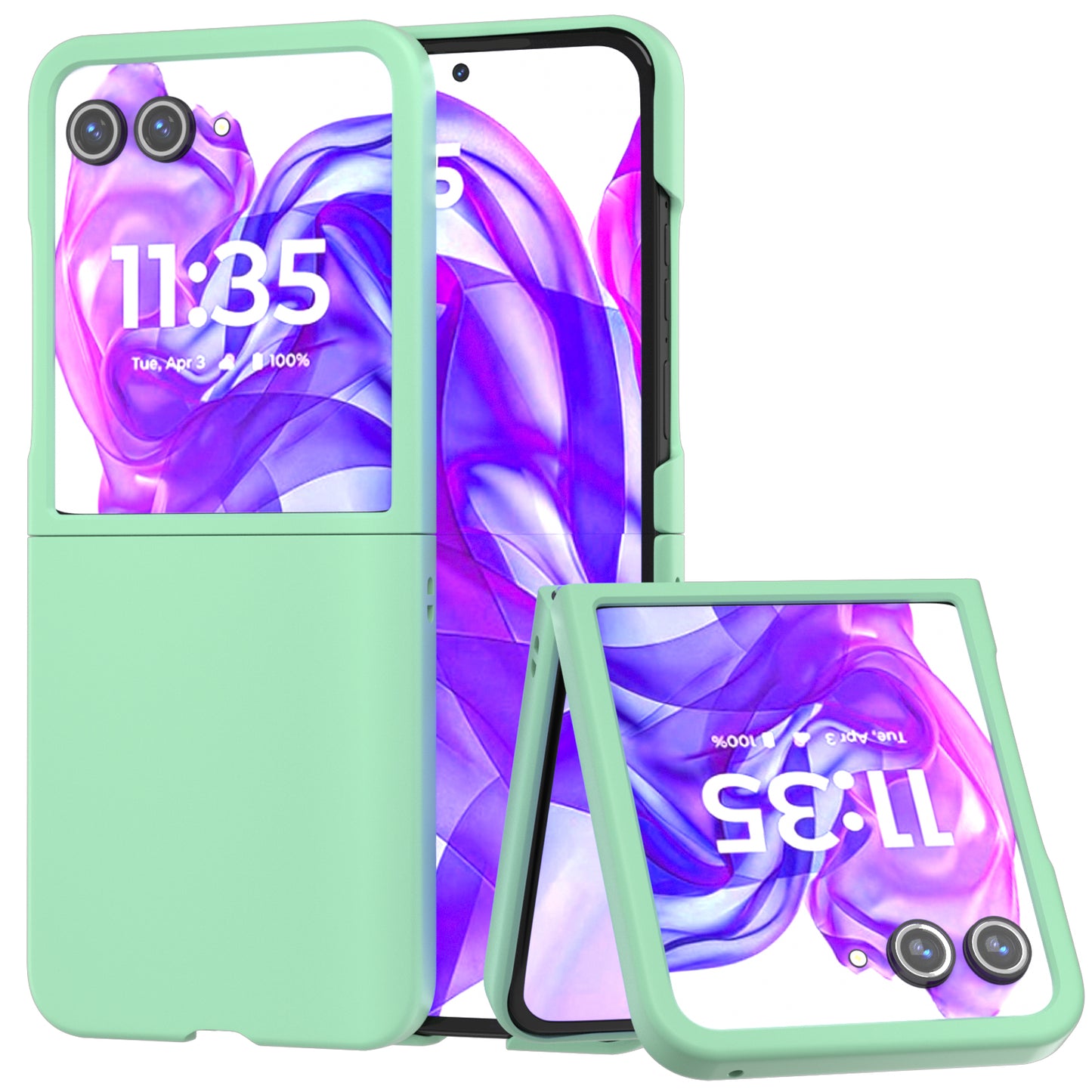 For Motorola Razr 50 Ultra 5G Case Hard PC Phone Cover Skin-Friendly Touch Feeling - Light Green