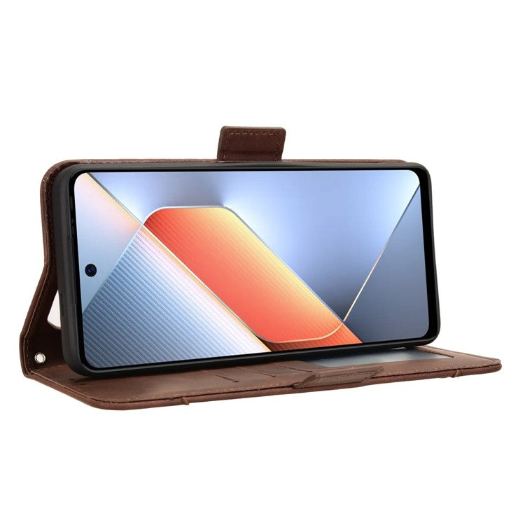 For TECNO Pova 6 Neo Case Multiple Card Slots Leather Stand Phone Cover - Brown