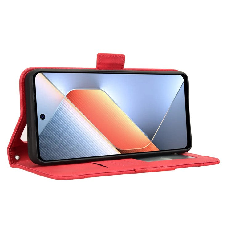 For TECNO Pova 6 Neo Case Multiple Card Slots Leather Stand Phone Cover - Red