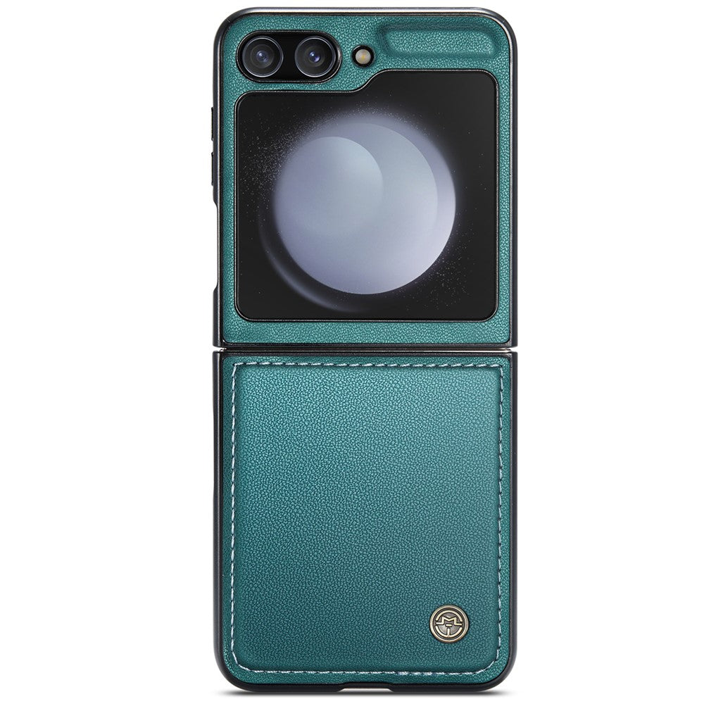 CASEME 023 Series For Samsung Galaxy Z Flip7 FE 5G / Z Flip6 5G Case Litchi Texture Leather+PC Phone Cover - Green