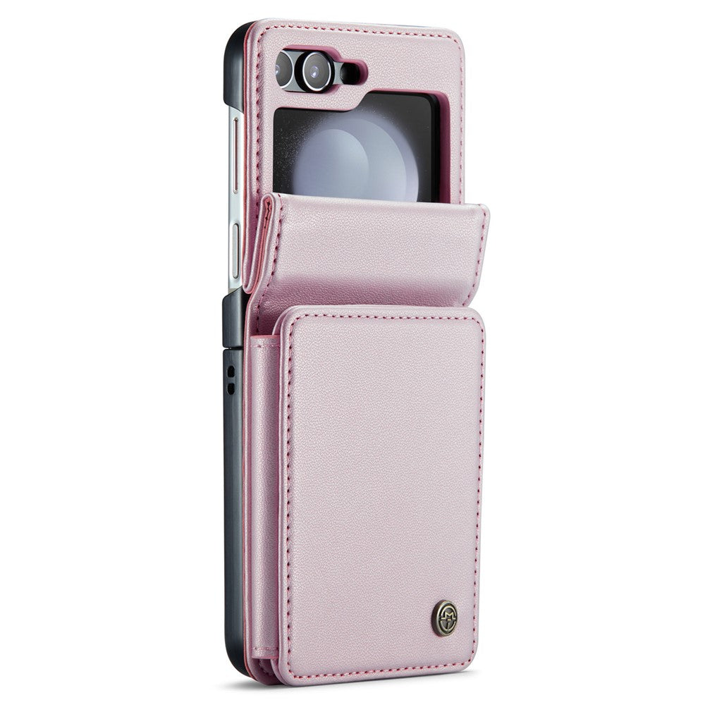 For Samsung Galaxy Z Flip7 FE 5G / Z Flip6 5G Phone Case CASEME C22 Leather Back Cover with RFID Blocking Card Slots - Pink