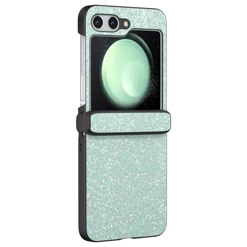 For Samsung Galaxy Z Flip7 FE 5G / Z Flip6 5G Easy Folding Wholesale Phone Case PC+PU Leather Phone Shell - Mint Green