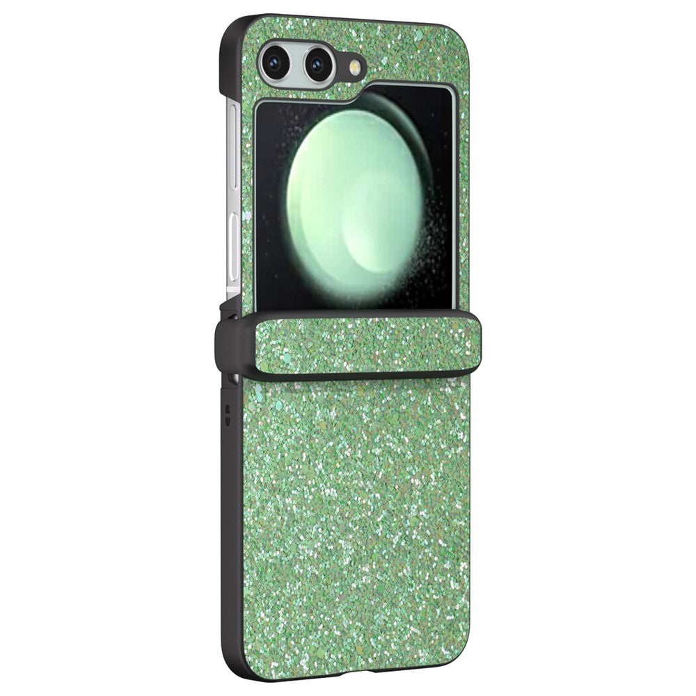 For Samsung Galaxy Z Flip7 FE 5G / Z Flip6 5G Easy Folding Wholesale Phone Case PC+PU Leather Phone Shell - Green