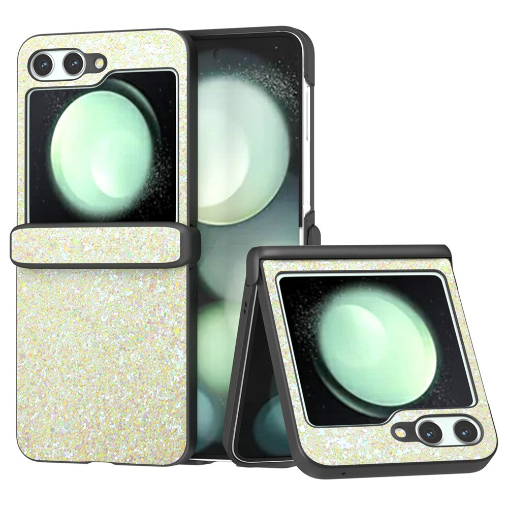 For Samsung Galaxy Z Flip7 FE 5G / Z Flip6 5G Easy Folding Wholesale Phone Case PC+PU Leather Phone Shell - Yellow