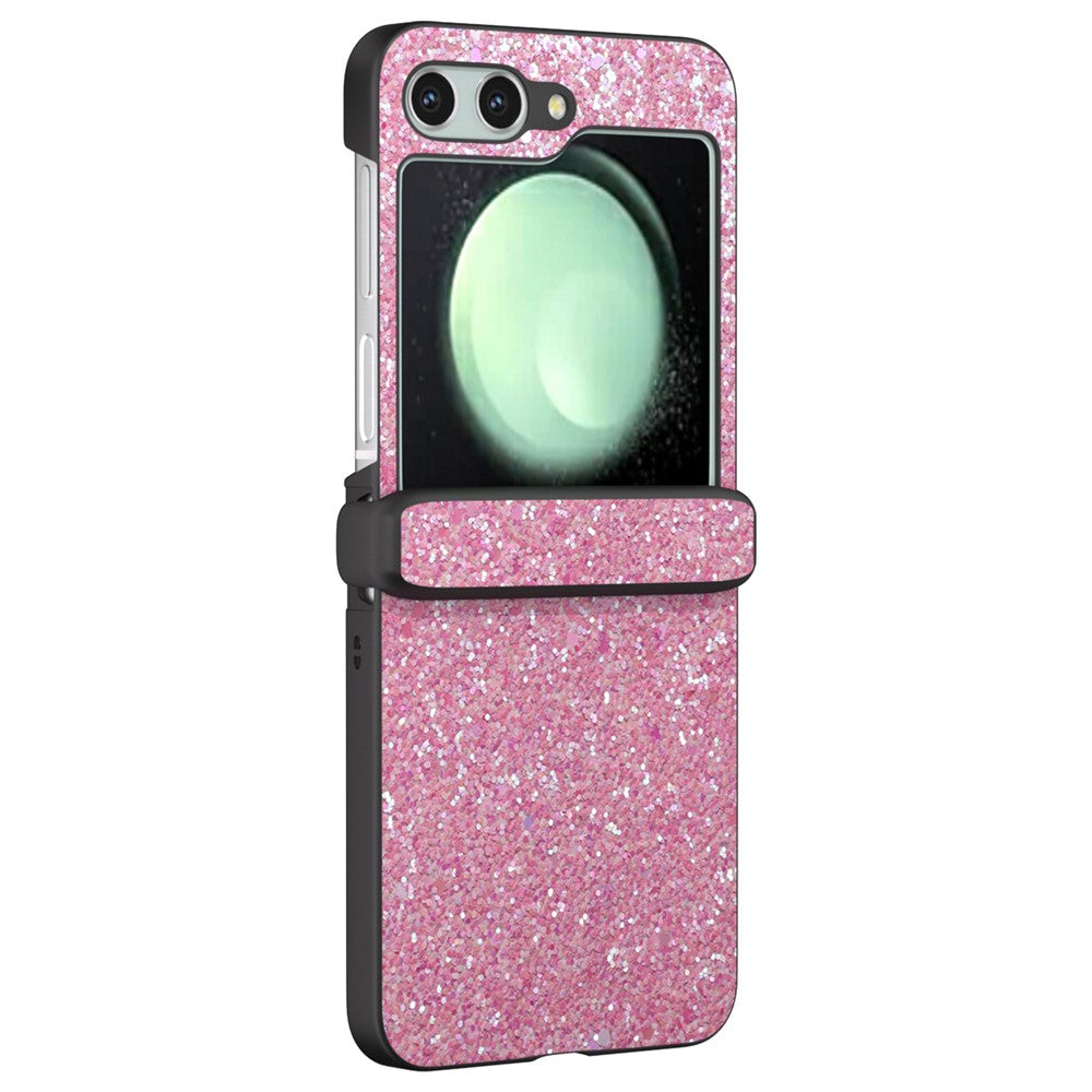 For Samsung Galaxy Z Flip7 FE 5G / Z Flip6 5G Easy Folding Wholesale Phone Case PC+PU Leather Phone Shell - Pink