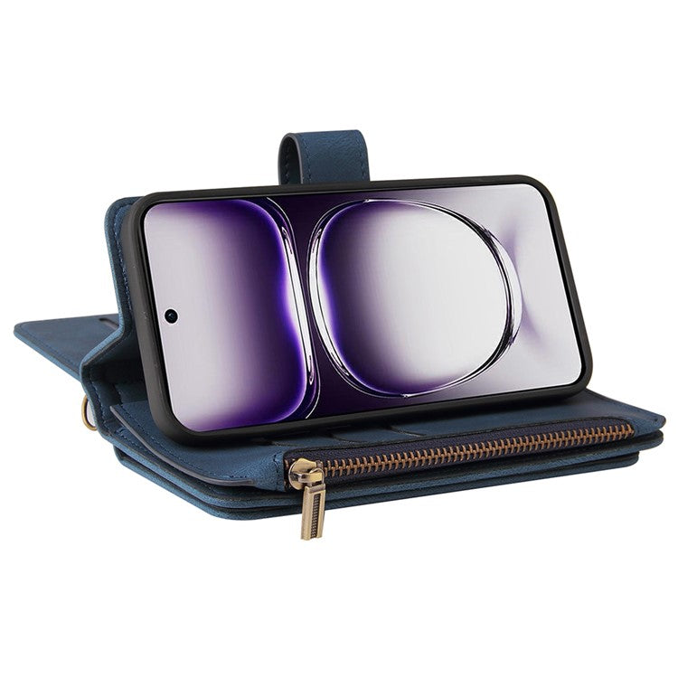 KT Multi-Functional Series-2 For Oppo Reno12 5G (Global) Case Card Holder Wallet Leather Phone Cover - Blue