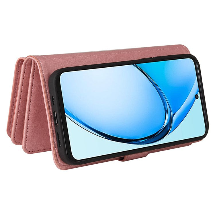 KT Multi-Functional Series-2 For Oppo A60 4G Phone Case Zipper Wallet Leather Support Stand Cover - Pink