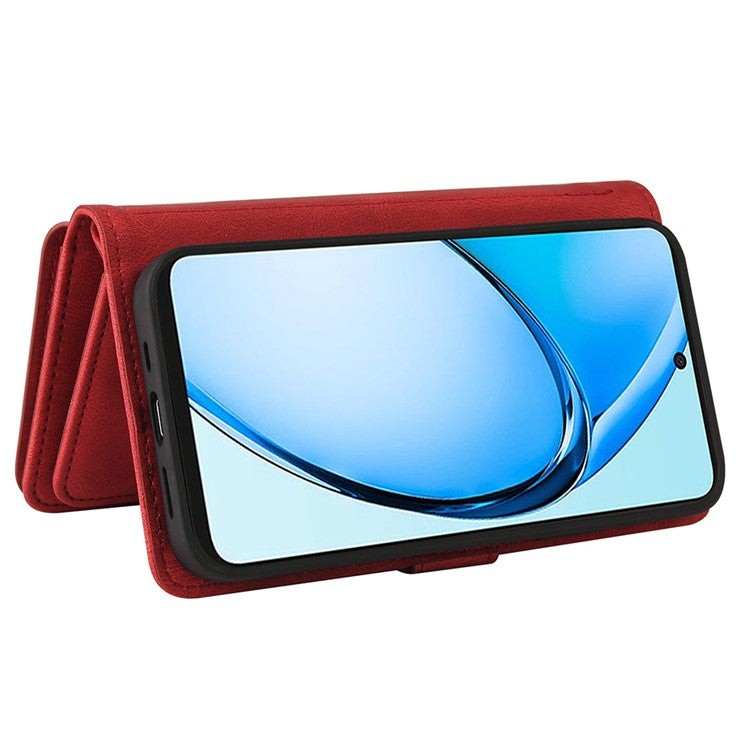 KT Multi-Functional Series-2 For Oppo A60 4G Phone Case Zipper Wallet Leather Support Stand Cover - Red
