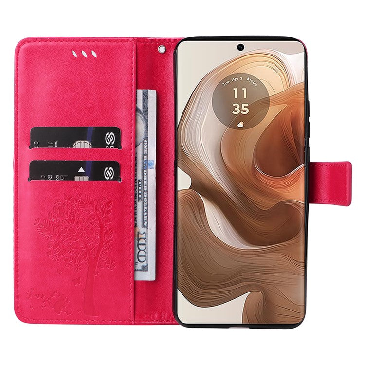 KT Imprinting Flower Series-3 For Motorola Moto X50 Ultra 5G / Edge 50 Ultra 5G Case Imprinted Wallet Leather Phone Cover - Rose