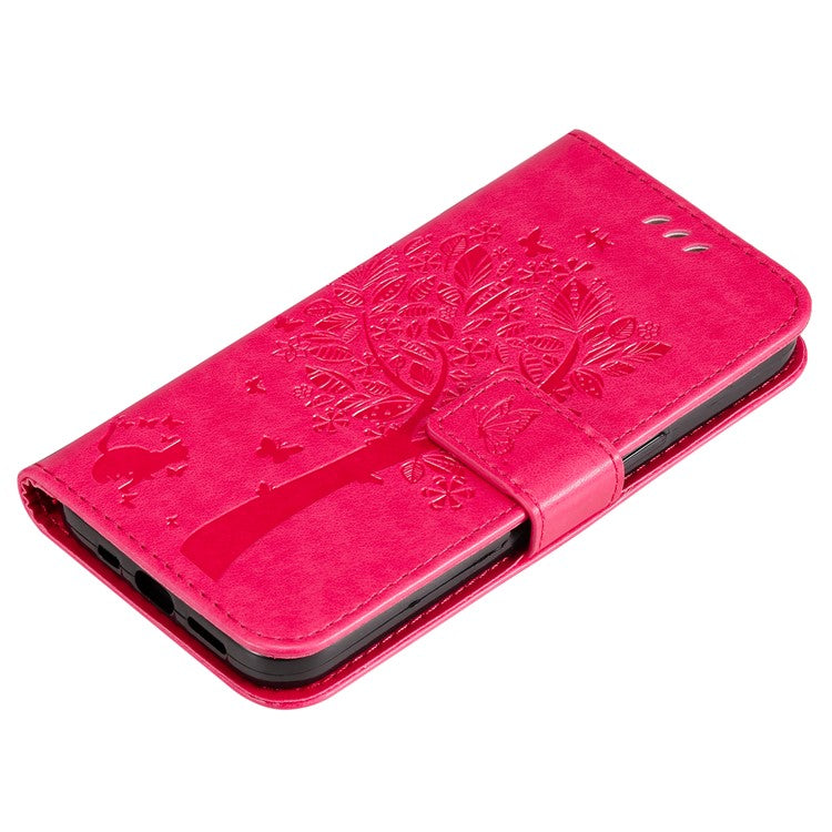 KT Imprinting Flower Series-3 For Oppo Reno12 5G (Global) Phone Case Imprinted Leather Wallet Cover - Rose