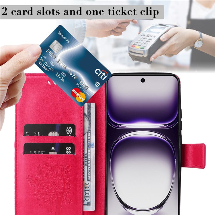 KT Imprinting Flower Series-3 For Oppo Reno12 5G (Global) Phone Case Imprinted Leather Wallet Cover - Rose