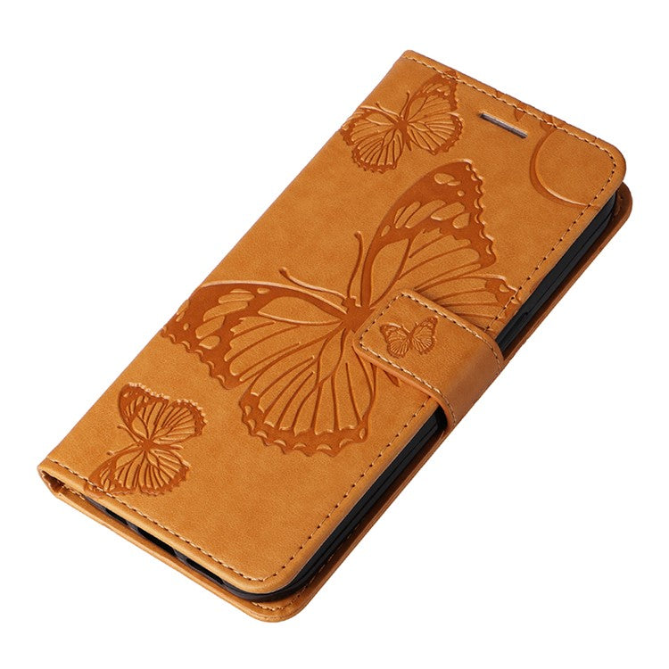 KT Imprinting Flower Series-2 For Motorola Moto X50 Ultra 5G / Edge 50 Ultra 5G Case PU Leather Butterfly Imprint Phone Cover - Yellow