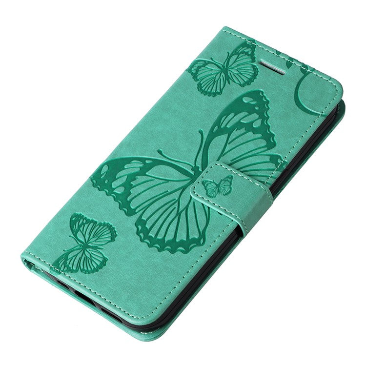 KT Imprinting Flower Series-2 For Motorola Moto X50 Ultra 5G / Edge 50 Ultra 5G Case PU Leather Butterfly Imprint Phone Cover - Green