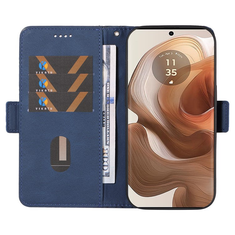 For Motorola Moto X50 Ultra 5G / Edge 50 Ultra 5G Wallet Stand Case Leather Phone Cover Rhombus Imprint - Blue