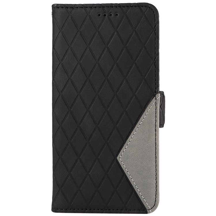 For Motorola Moto X50 Ultra 5G / Edge 50 Ultra 5G Wallet Stand Case Leather Phone Cover Rhombus Imprint - Black