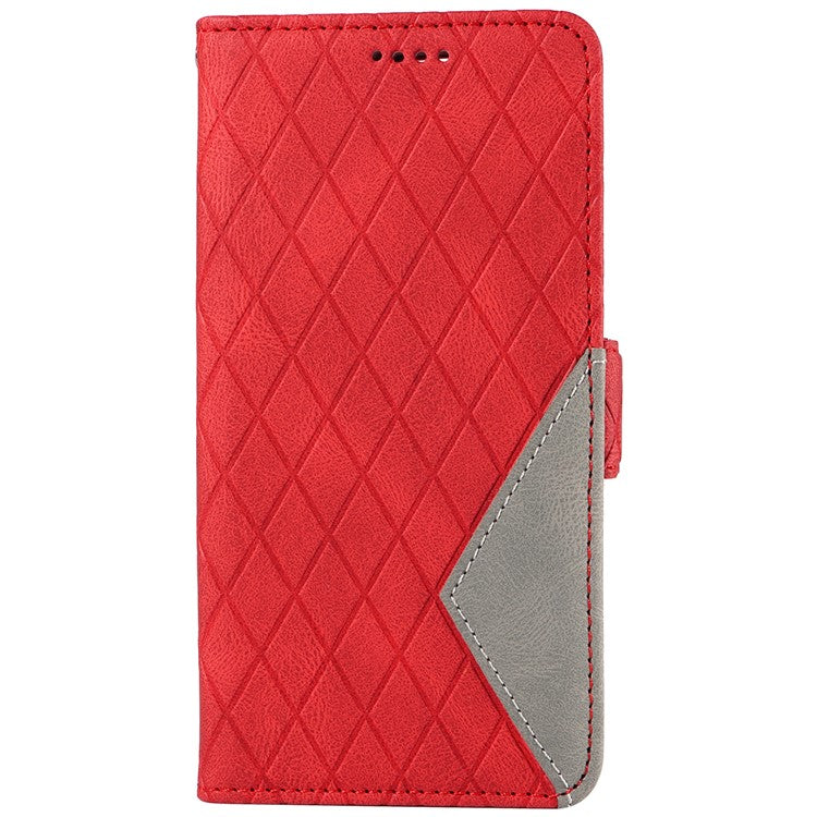 For Motorola Moto X50 Ultra 5G / Edge 50 Ultra 5G Wallet Stand Case Leather Phone Cover Rhombus Imprint - Red