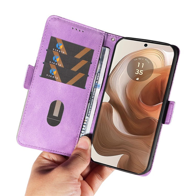 For Motorola Moto X50 Ultra 5G / Edge 50 Ultra 5G Wallet Stand Case Leather Phone Cover Rhombus Imprint - Light Purple